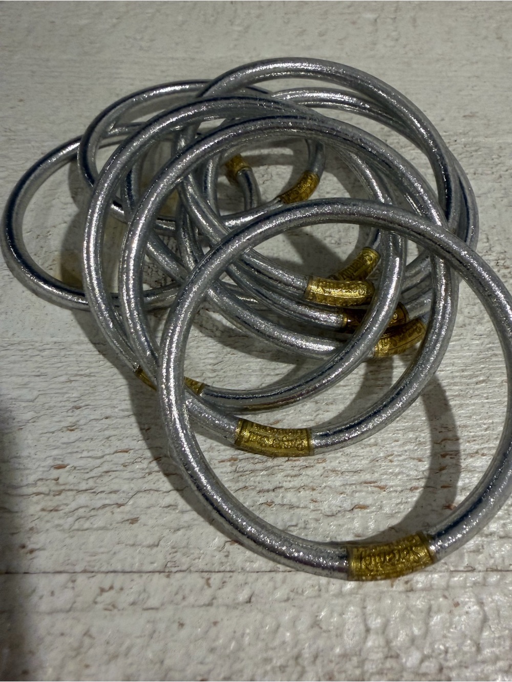 Budha Girl Metallic Silver Stackable Bangle
